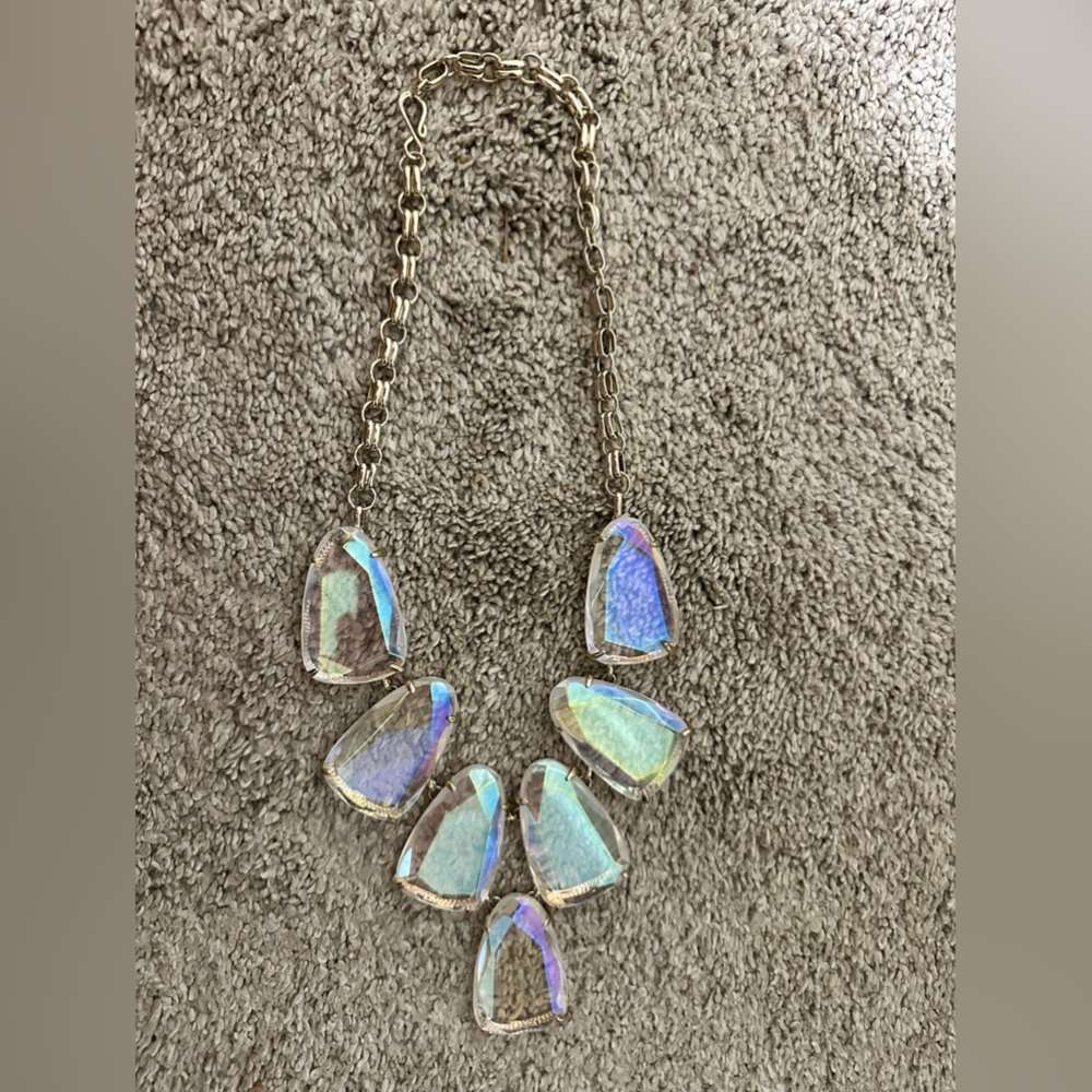 Kendra Scott Clear Iridescent Harlow Necklace